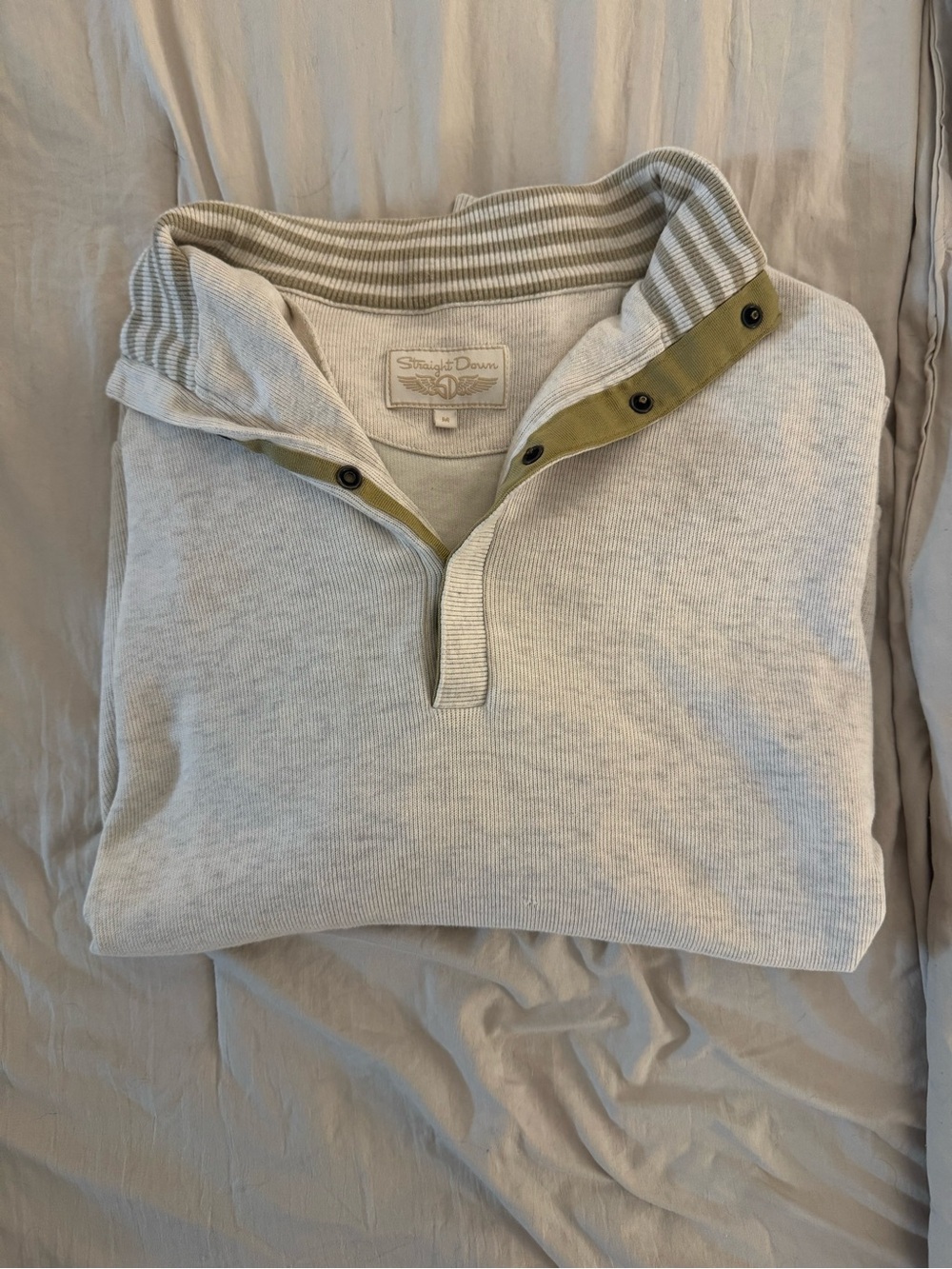 Men's Cream Half button up